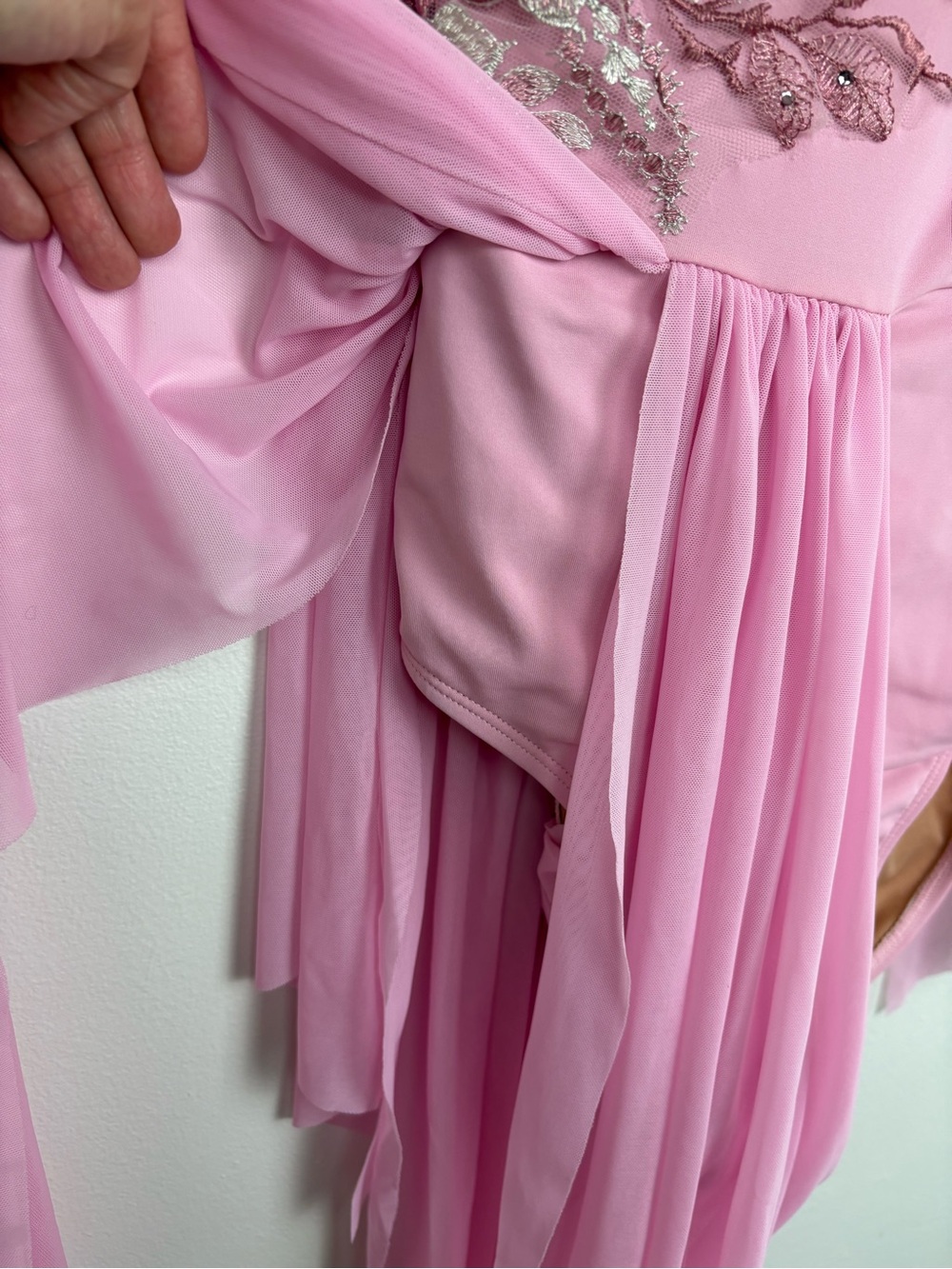 Revolution Pink Dancewear Dress Adult Medium EUC Asymmetrical Hem Lyrical Fairy - Picture 7 of 15
